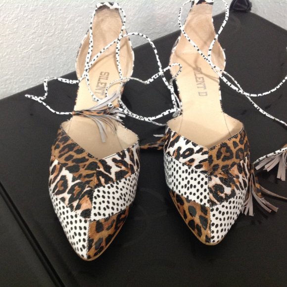 NWOB Anthropologie Silent D animal print leather flats 40 - Picture 4 of 6